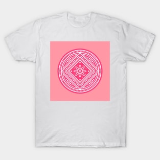 Abstract Pink Pattern Tattoo Design T-Shirt